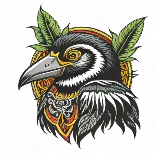 Rasta penquin tattoo design idea