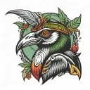 Rasta penquin tattoo design idea