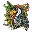 Rasta penquin tattoo design idea