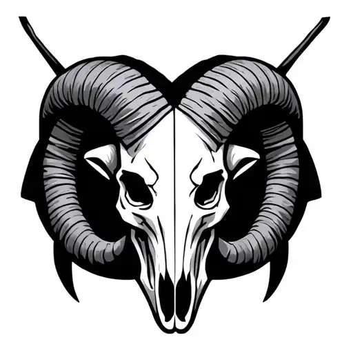 satanic Aries ram skull sleave tattoo tattoo design idea