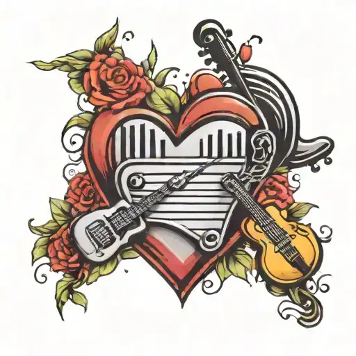 music and the heart tattoo tattoo design idea