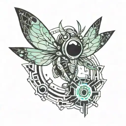 cartoon fairy flying tattoo design idea