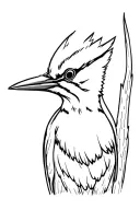 pileated woodpecker pecking tattoo design idea