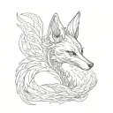 Fox with dragon wrapping itself Behind that little lady tattoo design idea