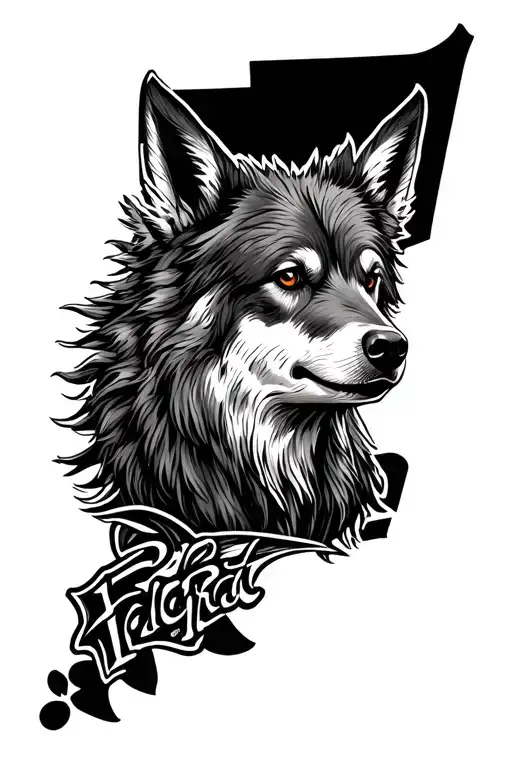 Forrest in shape of idaho tattoo design idea