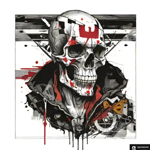 scull punk rock prodigy flint arrowhead tattoo design idea