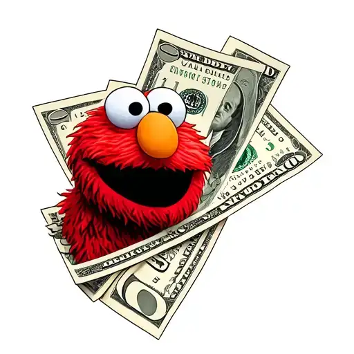 money and elmo tattoo design idea