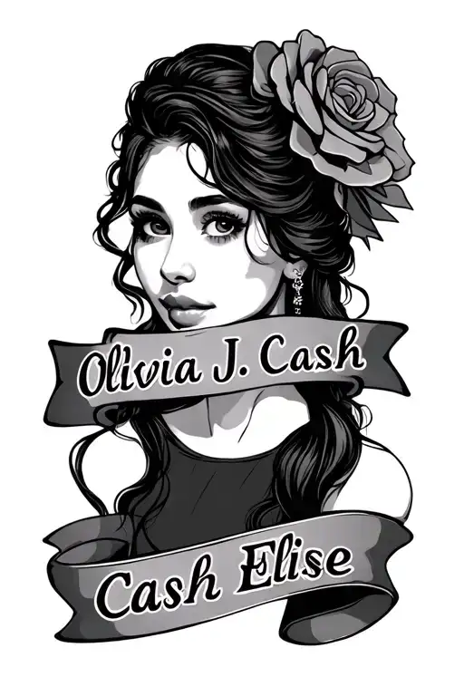 "Olivia J.J. Cash Elise" family first tattoo design idea