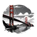 Golden Gate Bridge on lower back tattoo design idea