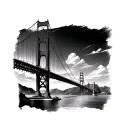 Golden Gate Bridge on lower back tattoo design idea