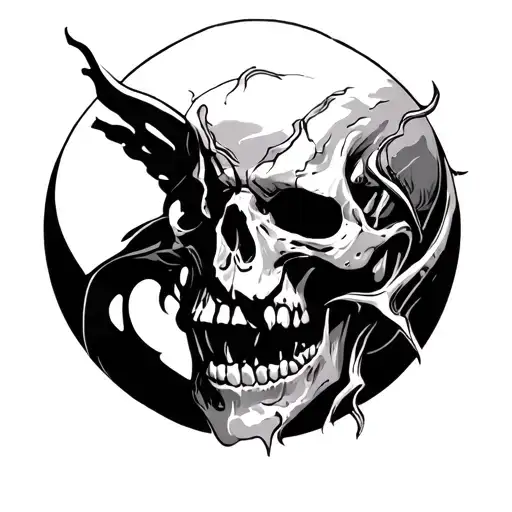cybersiglism Death in the center tattoo design idea