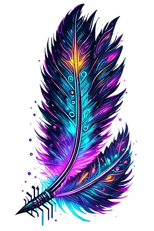 indian arrow feather beauty grace harmony tattoo design idea