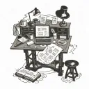 Depict a writer's desk with inspirational quotes on mental health scattered around tattoo design idea