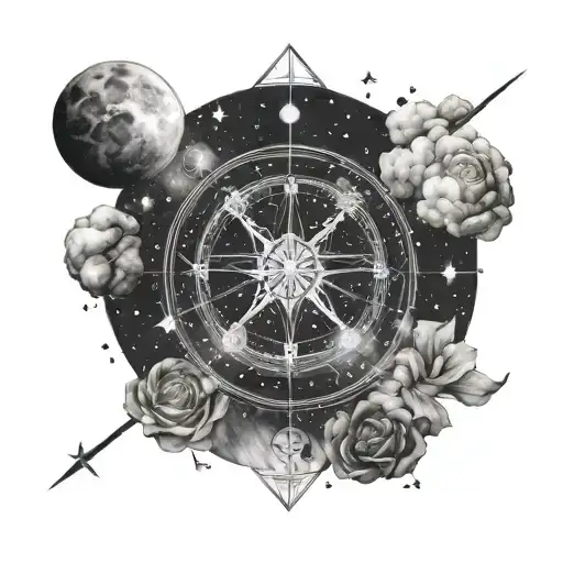 Sagittarius, Leo and Libra constellation tattoo design idea