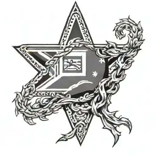 Austrlian flag with the South African plag colours tattoo design idea