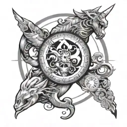 zodiac sign 2001 tattoo design idea