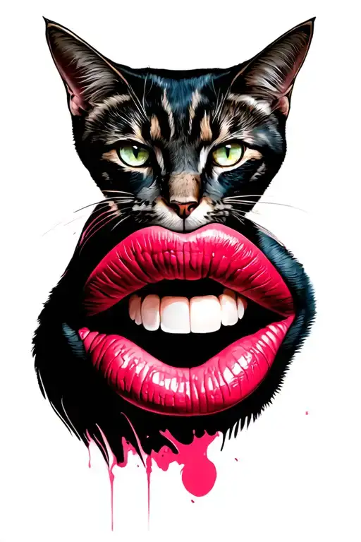 women's pussy lips Then tattoo design idea