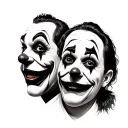 faces of clowns tattoo design idea