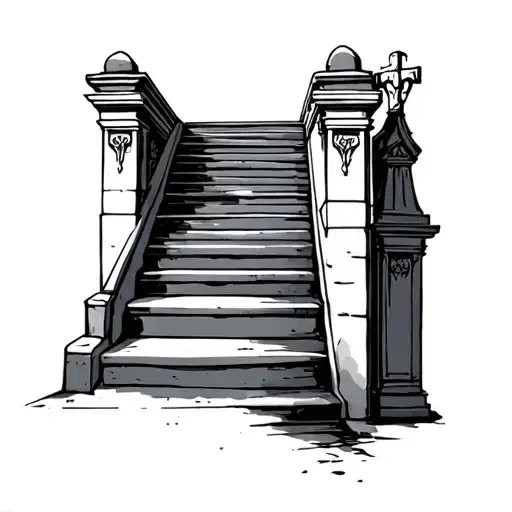 stairs to heaven gates tattoo design idea
