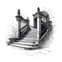 stairs to heaven gates tattoo design idea