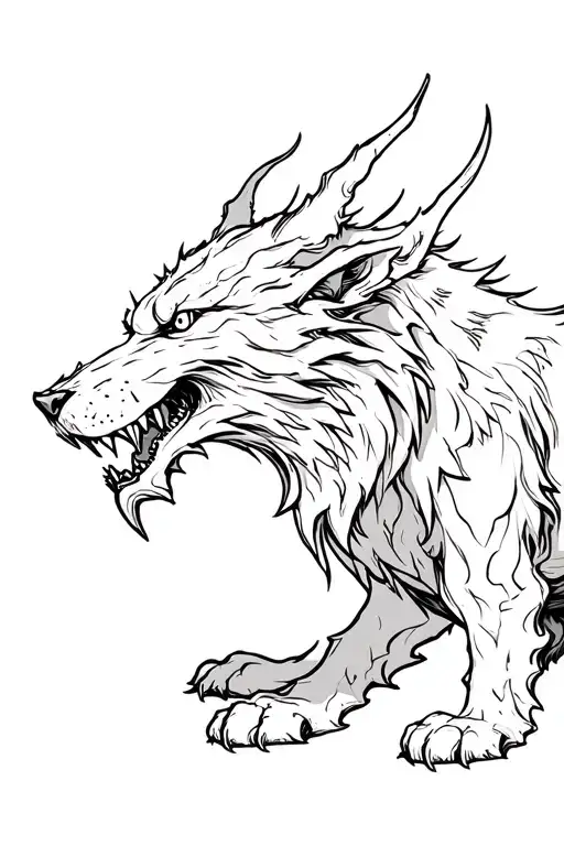 scary cerberus tattoo design idea