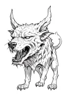 scary cerberus tattoo design idea