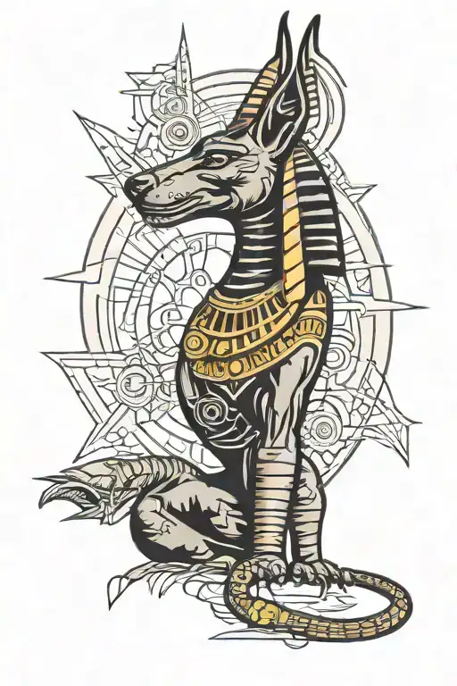anubis stargate tattoo with egyptian god tattoo design idea