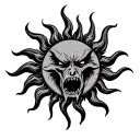 Angry Sun tattoo design idea