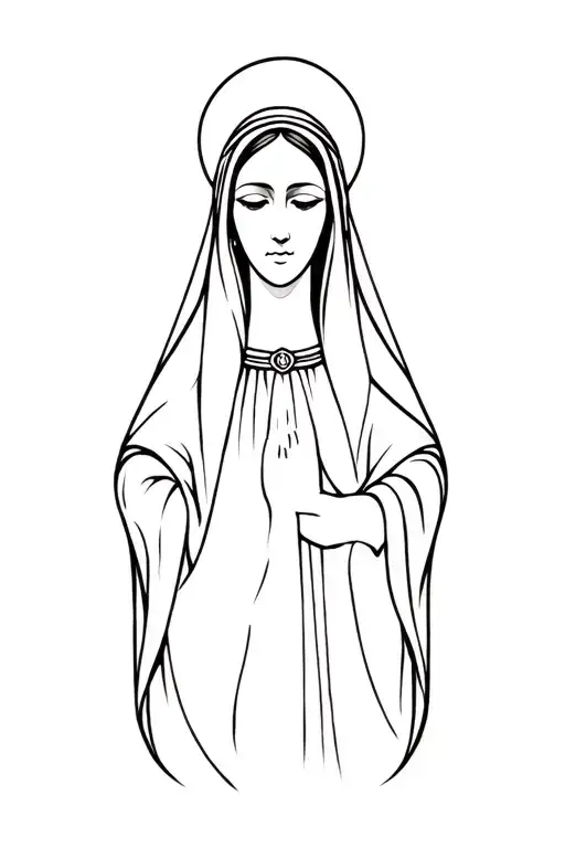 our lady of fatima tattoo design idea