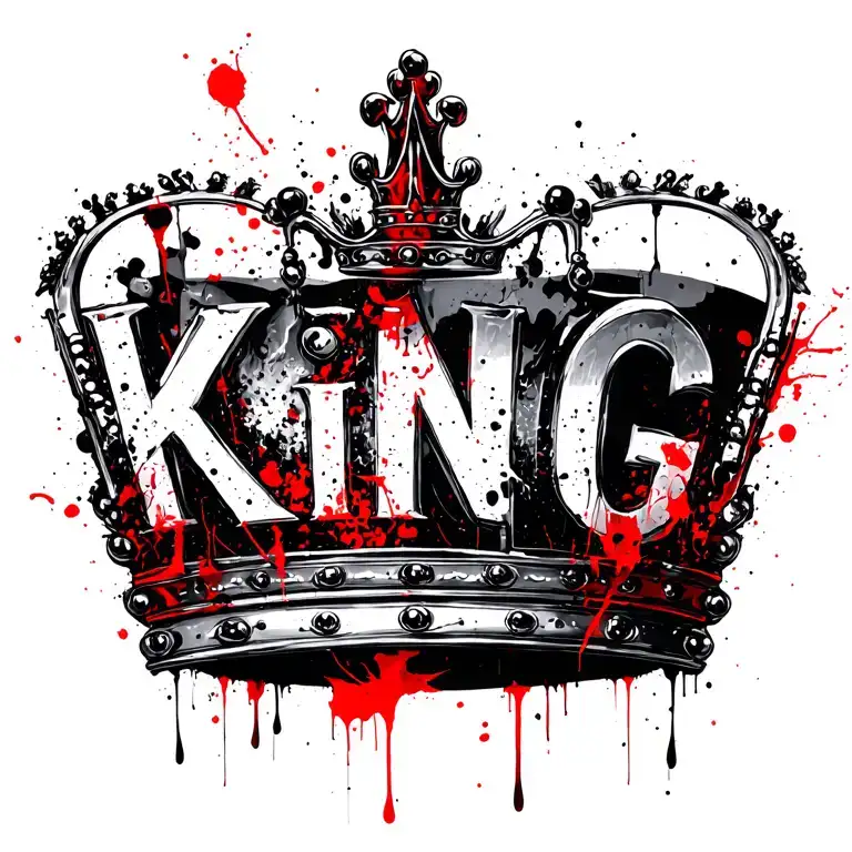 King's name and crown tattoo design idea