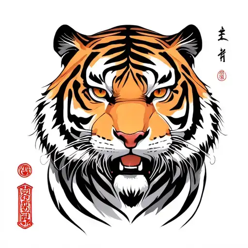 tiger is learning chinese tattoo design idea