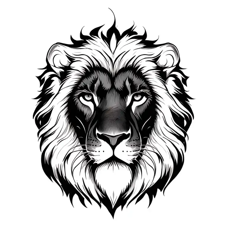 lion face tattoo design idea