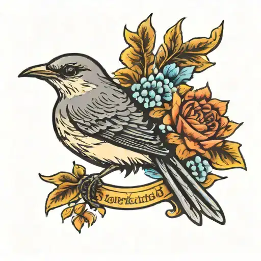 mockingbird by it's self tattoo design idea