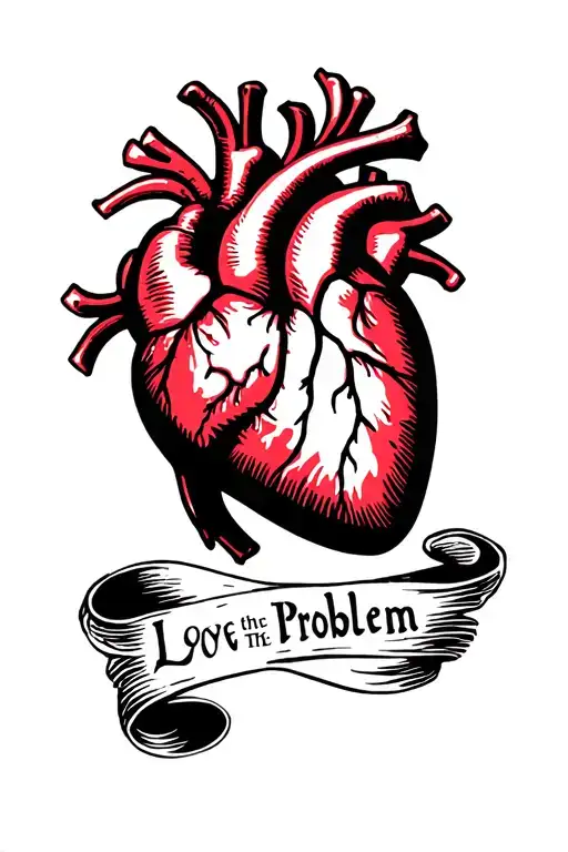 "Love the Problem" Imagery: A heart tattoo design idea