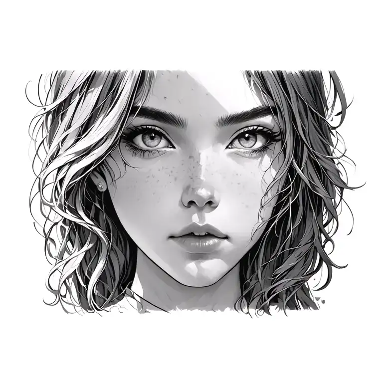 turn my wife's gaze into traces of anime tattoo design idea