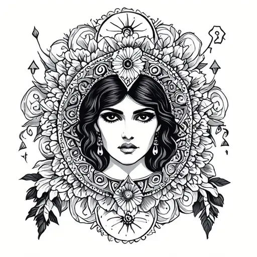 gypsy lesbian symbols representing tattoo design idea