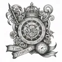 knowledge is power and time is king tattoo design idea