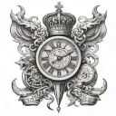 knowledge is power and time is king tattoo design idea