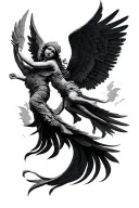 two mayan angels flying tattoo design idea