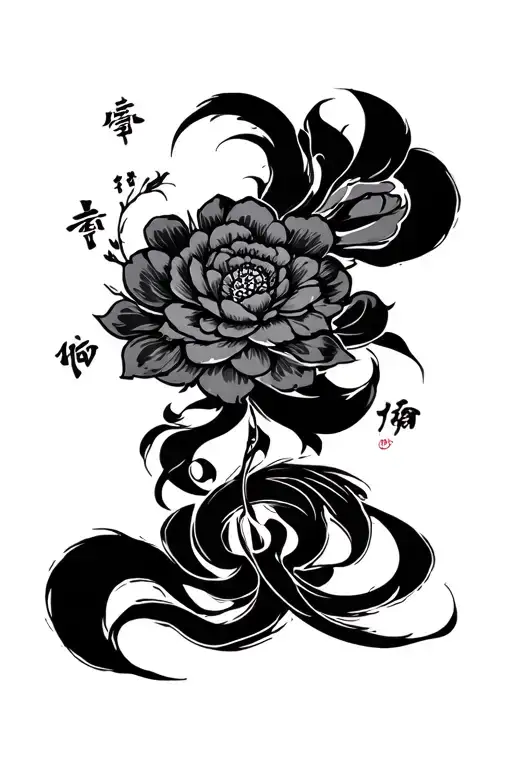korean tradition and symbol tattoo design idea