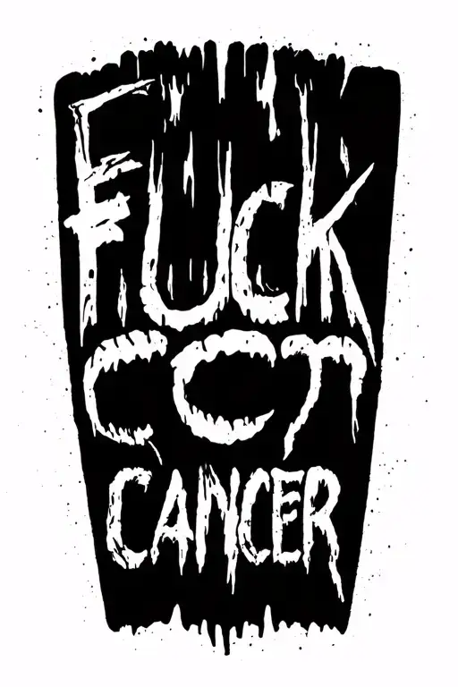 fuck cancer words written cool tattoo design idea