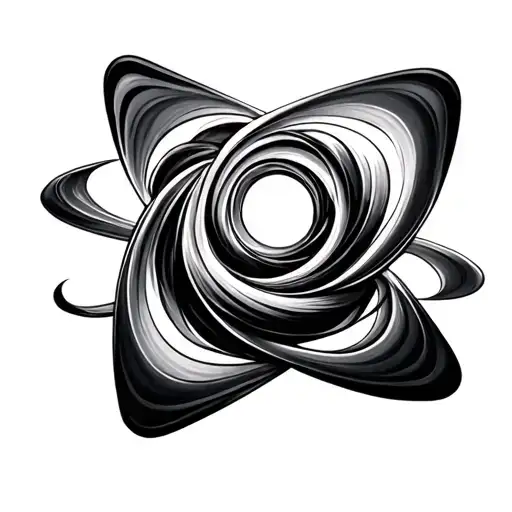 3d atomic whirl tattoo design idea