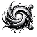 3d atomic whirl tattoo design idea