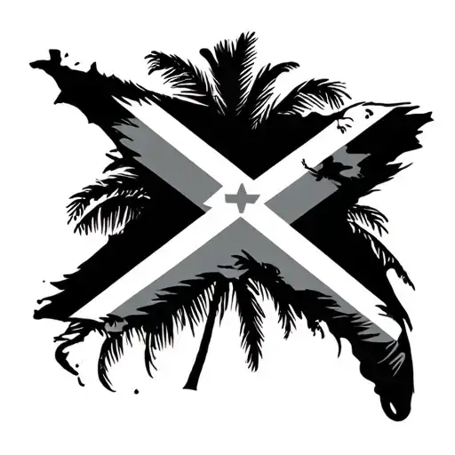 Jamaican and Florida flags area code and beaches  tattoo design idea