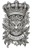 barista prince crown tattoo design idea