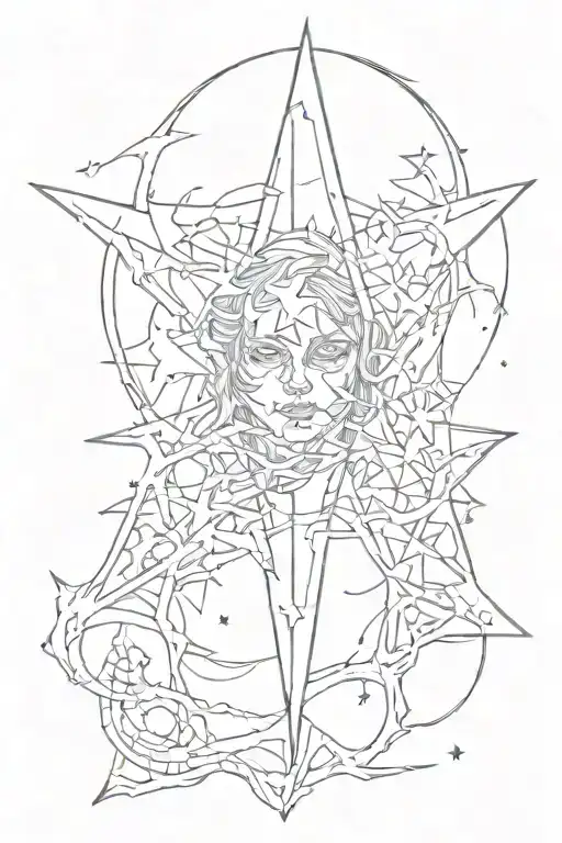 stars beneath ripped skin tattoo design idea