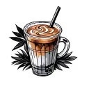 iced coffee tattoo design idea
