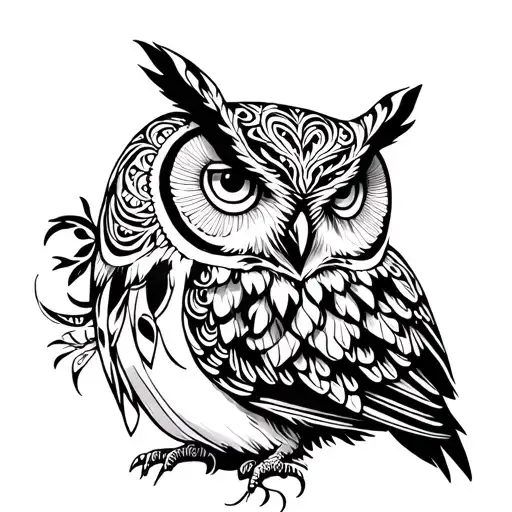 mandala owl tattoo design idea