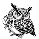 mandala owl tattoo design idea