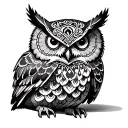 mandala owl tattoo design idea